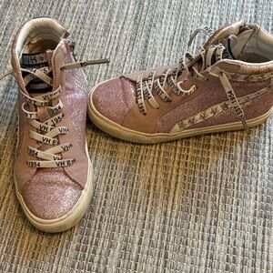 Vintage Havana Stylish Pink Glitter Kids Shoes